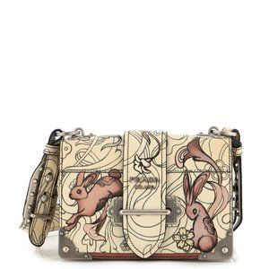 Prada Cahier Crossbody Bag Printed Glace Calf Small